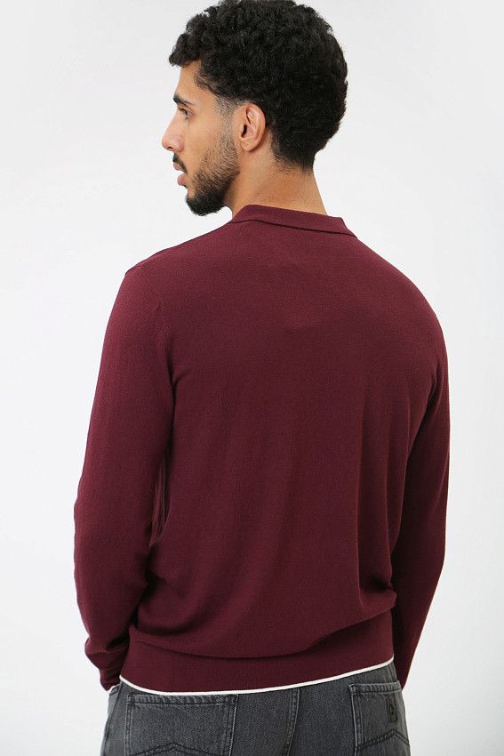 Поло с длинным рукавом Armani Exchange Бордовый