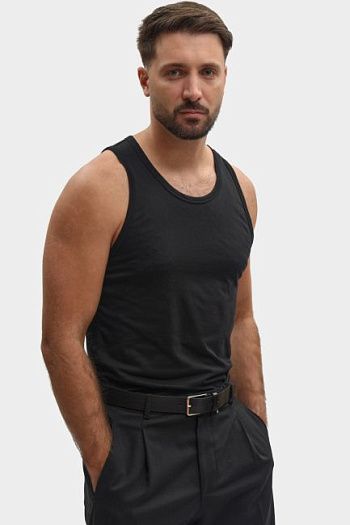 Майка хлопковая черная Emporio Armani
