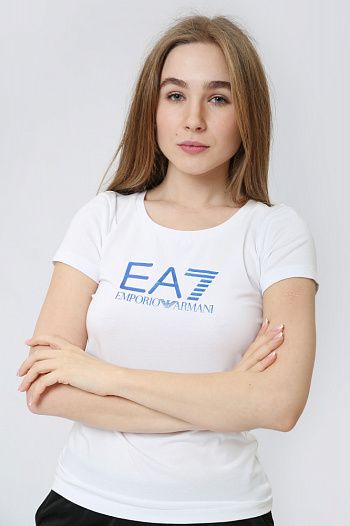 Футболка хлопковая белая EA7