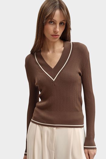 Джемпер из вискозы коричневый  Armani Exchange