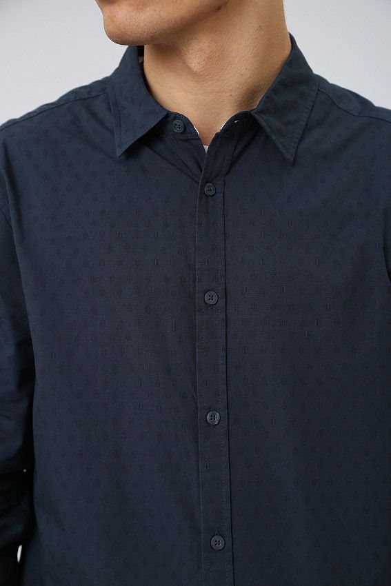 Рубашка с длинным рукавом Mustang Синий