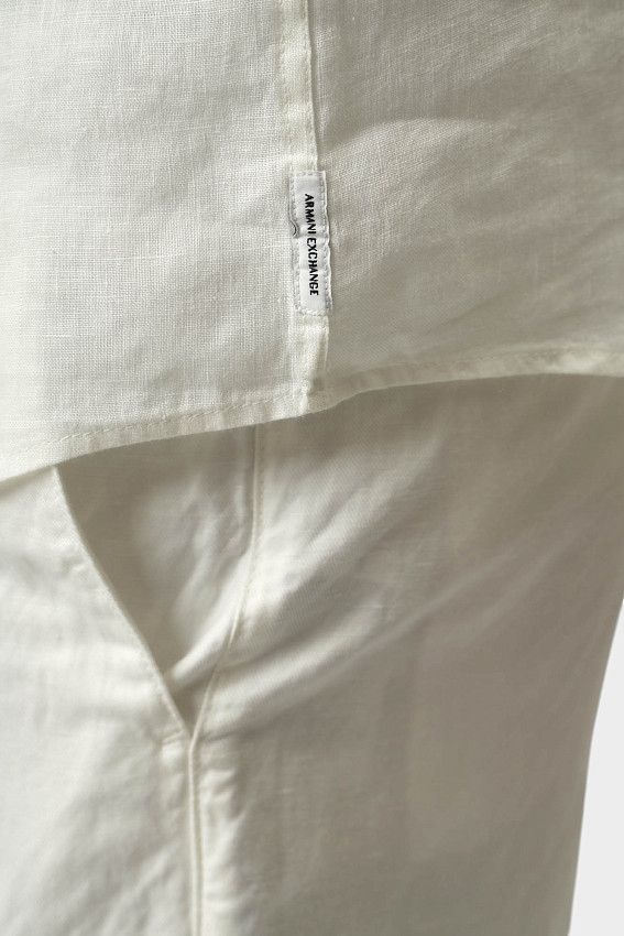 Рубашка льняная Armani Exchange Белый