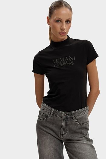 Футболка хлопковая черная Armani Exchange