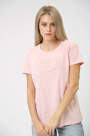 Футболка хлопковая розовая Armani Exchange