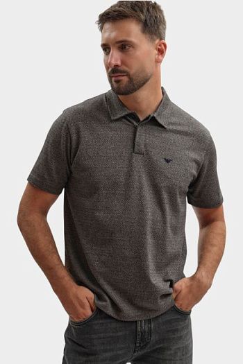 Поло хлопковое серое Emporio Armani
