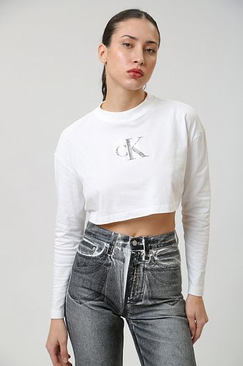 Лонгслив хлопковый белый Calvin Klein Jeans