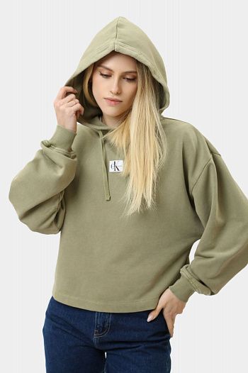 Худи хлопковое зеленое  Calvin Klein Jeans