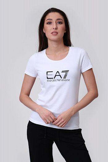 Футболка хлопковая белая EA7
