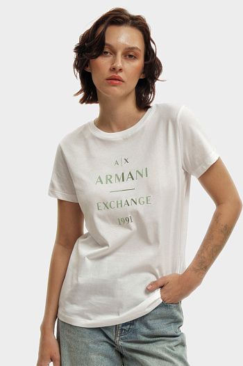 Футболка хлопковая белая Armani Exchange