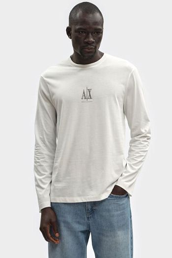Лонгслив хлопковый молочный Armani Exchange