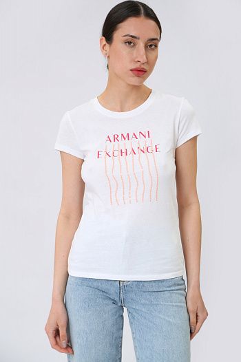 Футболка хлопковая белая Armani Exchange