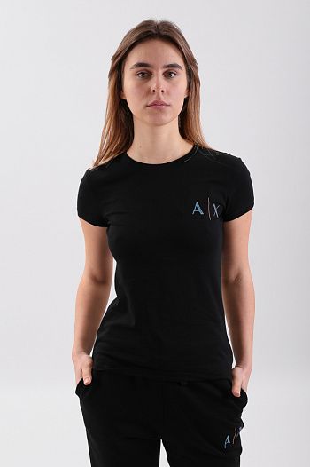 Футболка хлопковая черная Armani Exchange