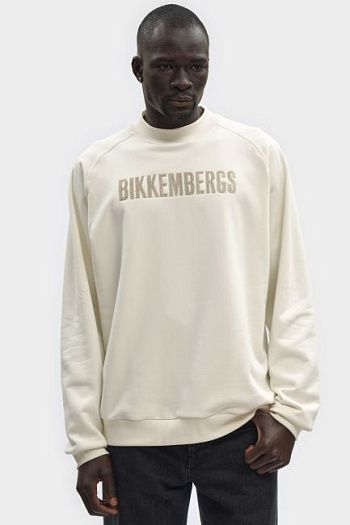 Свитшот хлопковый молочный Bikkembergs