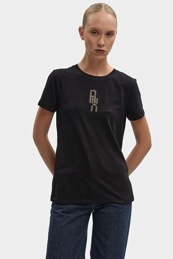 Футболка хлопковая черная Armani Exchange