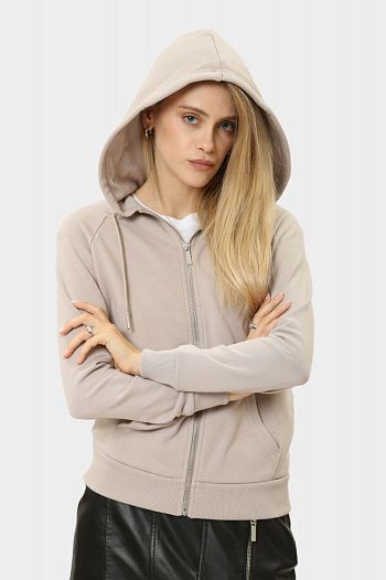 Толстовка с капюшоном хлопковая бежевая Armani Exchange