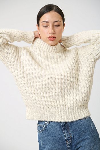 Джемпер хлопковый молочный Calvin Klein Jeans