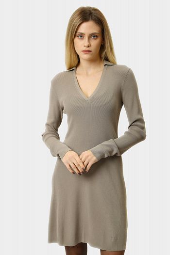 Платье из вискозы бежевое Calvin Klein Jeans
