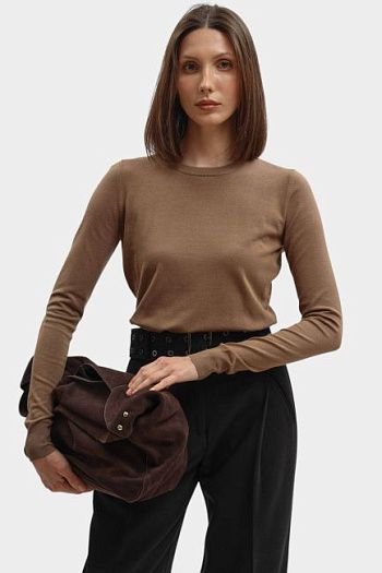 Джемпер из вискозы коричневый Trussardi