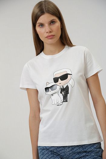 Футболка хлопковая белая Karl Lagerfeld