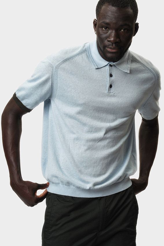 Поло трикотажное Armani Exchange Голубой
