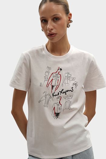 Футболка хлопковая белая Karl Lagerfeld