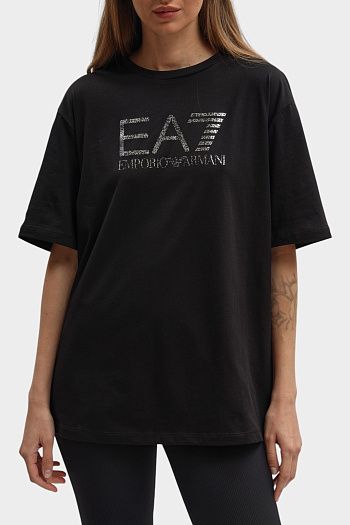 Футболка хлопковая черная EA7