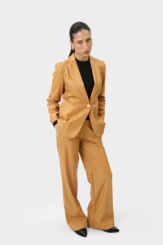 Пиджак кожаный Armani Exchange Коричневый