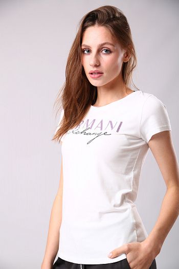 Футболка хлопковая белая Armani Exchange