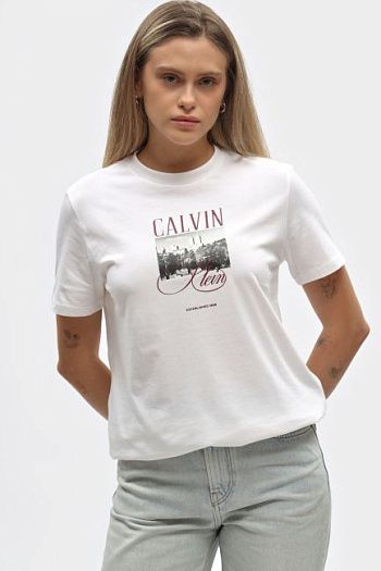 Футболка хлопковая белая Calvin Klein Jeans