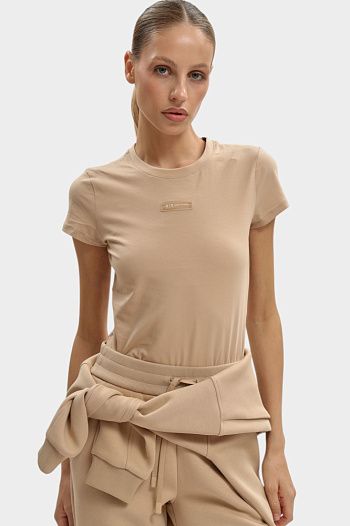 Футболка хлопковая бежевая Armani Exchange