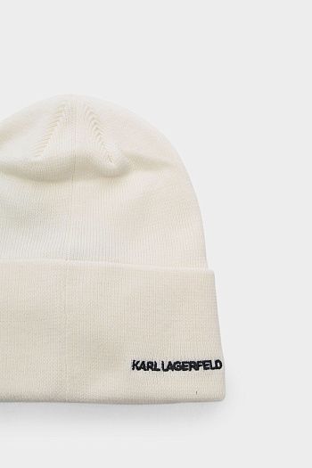Шапка шерстяная белая Karl Lagerfeld