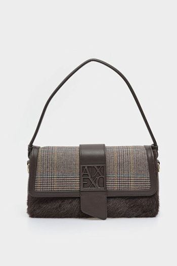 Сумка с клапаном коричневая Armani Exchange