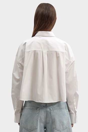 Рубашка с длинным рукавом хлопковая белая Calvin Klein Jeans