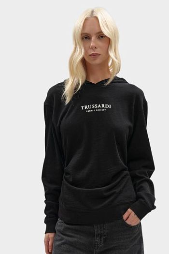 Худи шерстяное черное Trussardi