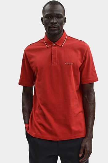 Поло с коротким рукавом хлопковое красное Armani Exchange