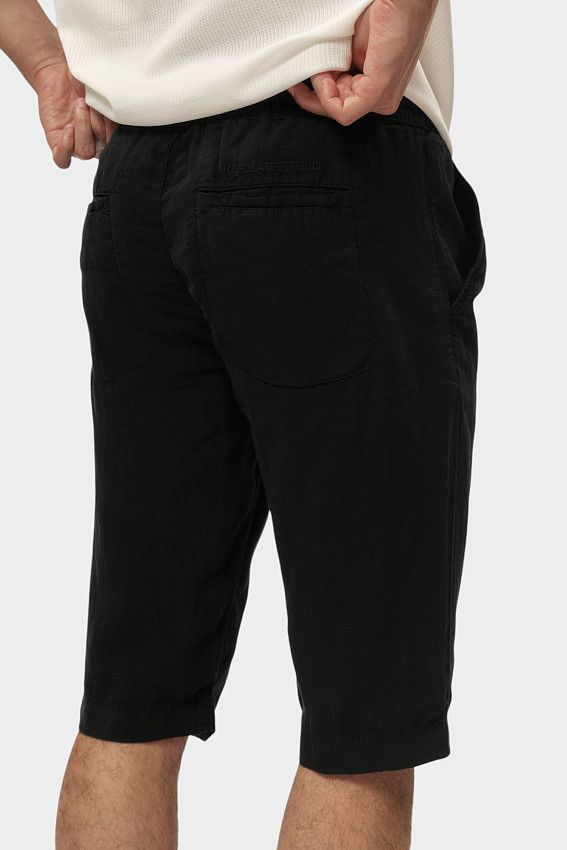 Шорты льняные Karl Lagerfeld Черный