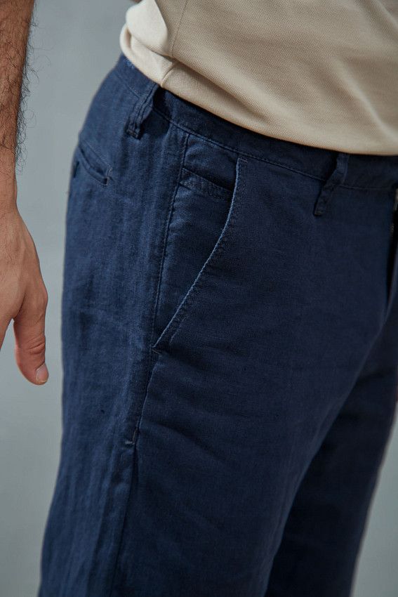 Брюки льняные Van Mich Синий