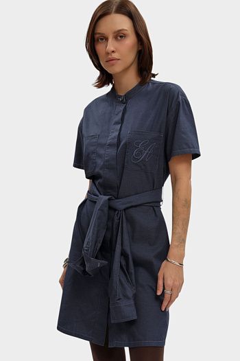 Платье хлопковое синее Emporio Armani
