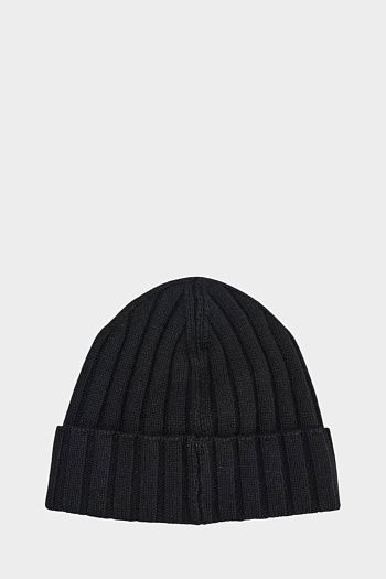 Шапка черная шерстяная Emporio Armani