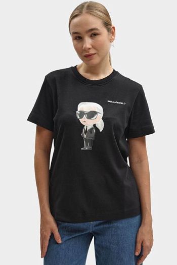 Футболка хлопковая черная Karl Lagerfeld