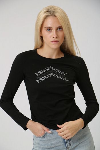 Лонгслив хлопковый черный Armani Exchange