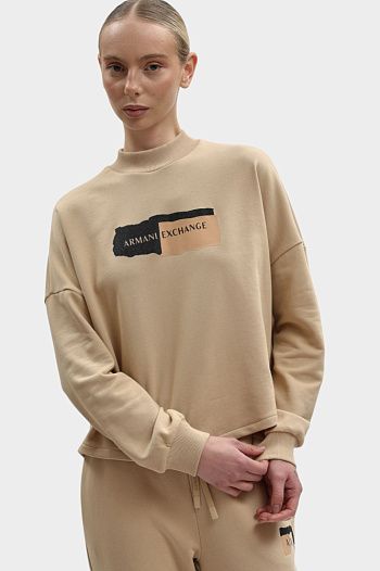 Свитшот хлопковый бежевый Armani Exchange