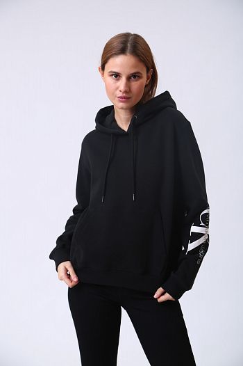 Худи хлопковое черное  Calvin Klein Jeans