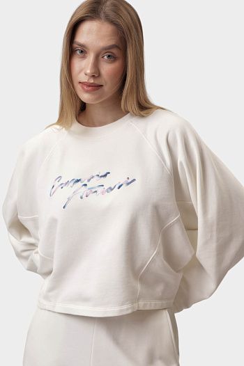 Лонгслив хлопковый белый Emporio Armani