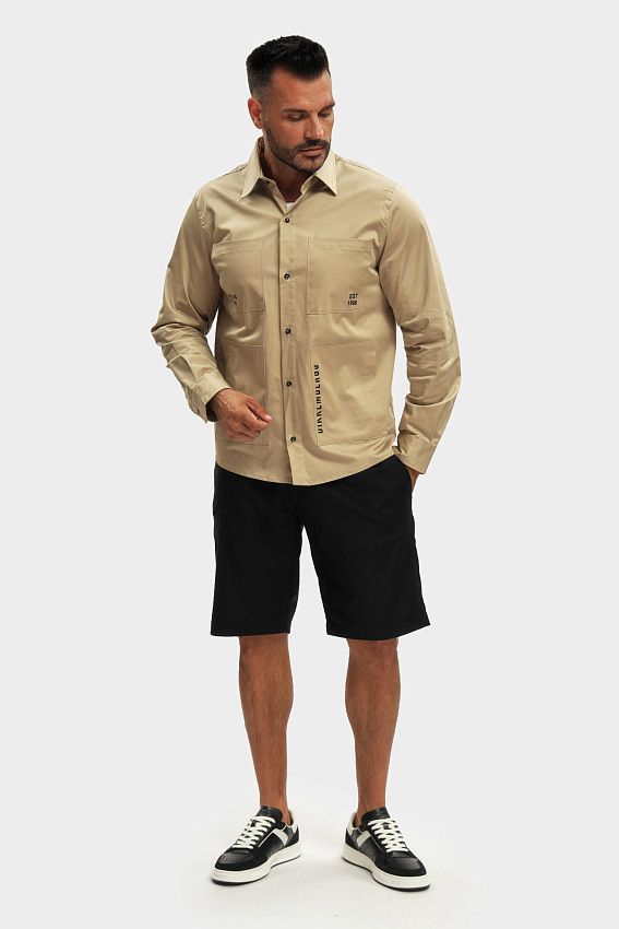 Рубашка с длинным рукавом Bikkembergs Бежевый