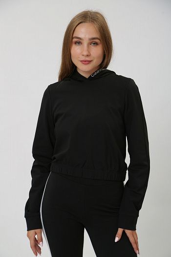 Худи из вискозы черные   Calvin Klein Jeans