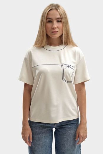 Футболка из вискозы белая Emporio Armani