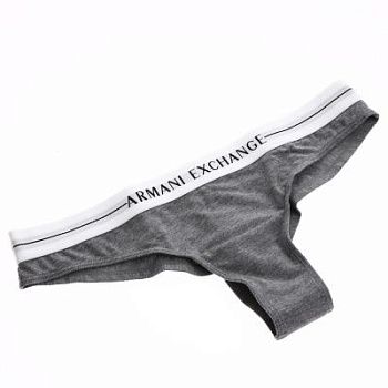 Трусы стринги хлопковые серые Armani Exchange