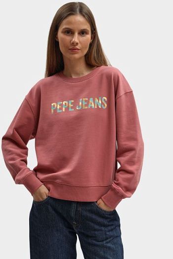 Свитшот хлопковый розовый Pepe Jeans