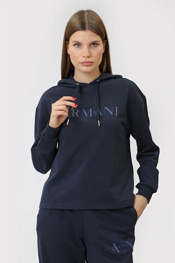 Худи хлопковое серое  Armani Exchange